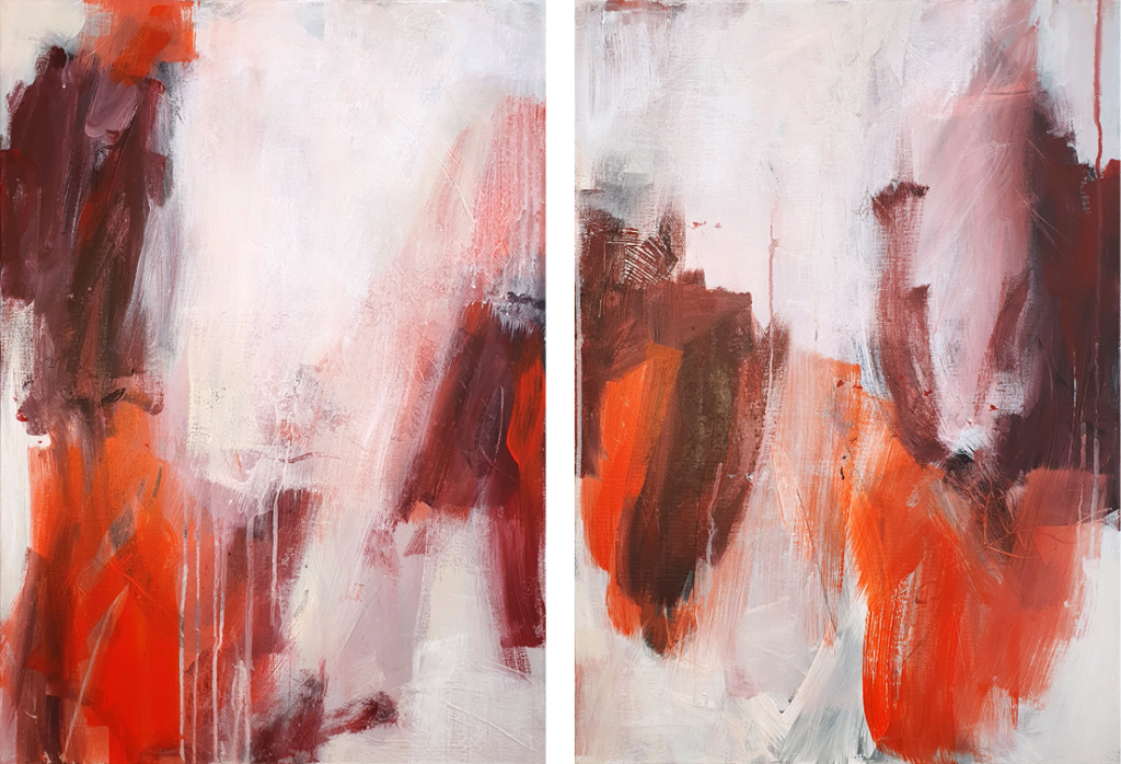 1 + 1 = 3, insg. 70 x 10 cm (Diptychon)