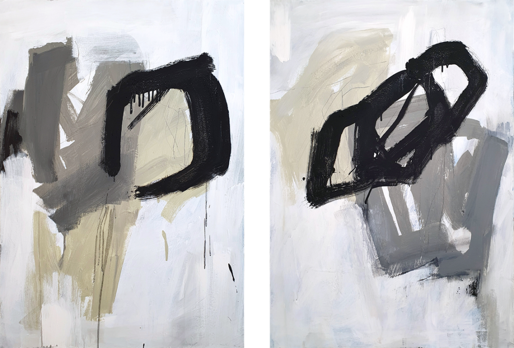 Gefüge 1+2, je 100 x 70 cm